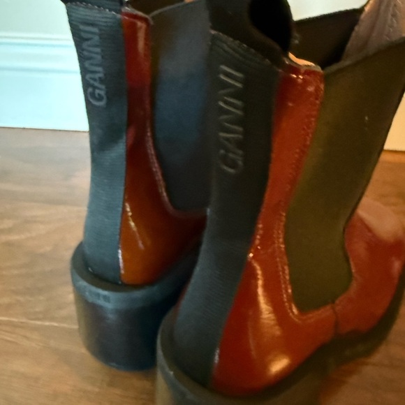 NWOT Ganni Elegant Chestnut Brown Leather Ankle Boots-Size 5, Euro 35 - Picture 6 of 12